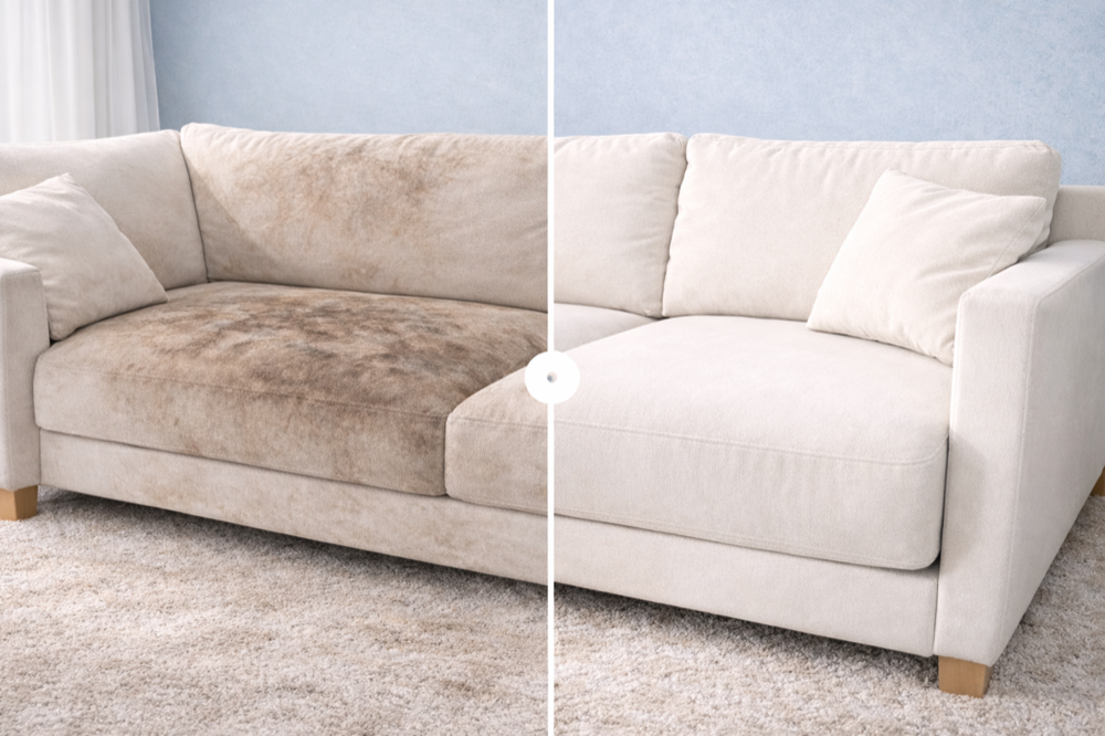 Avant/Après nettoyage canapé