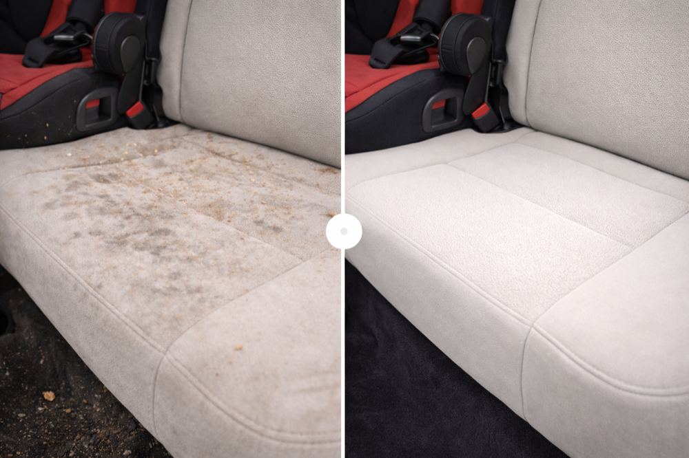 Avant/Après nettoyage sièges auto
